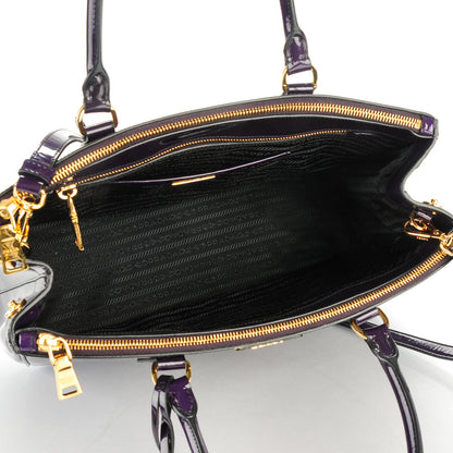 Prada Spazzolato Large Galleria Double Zip Tote Viola Fume 5 of 8