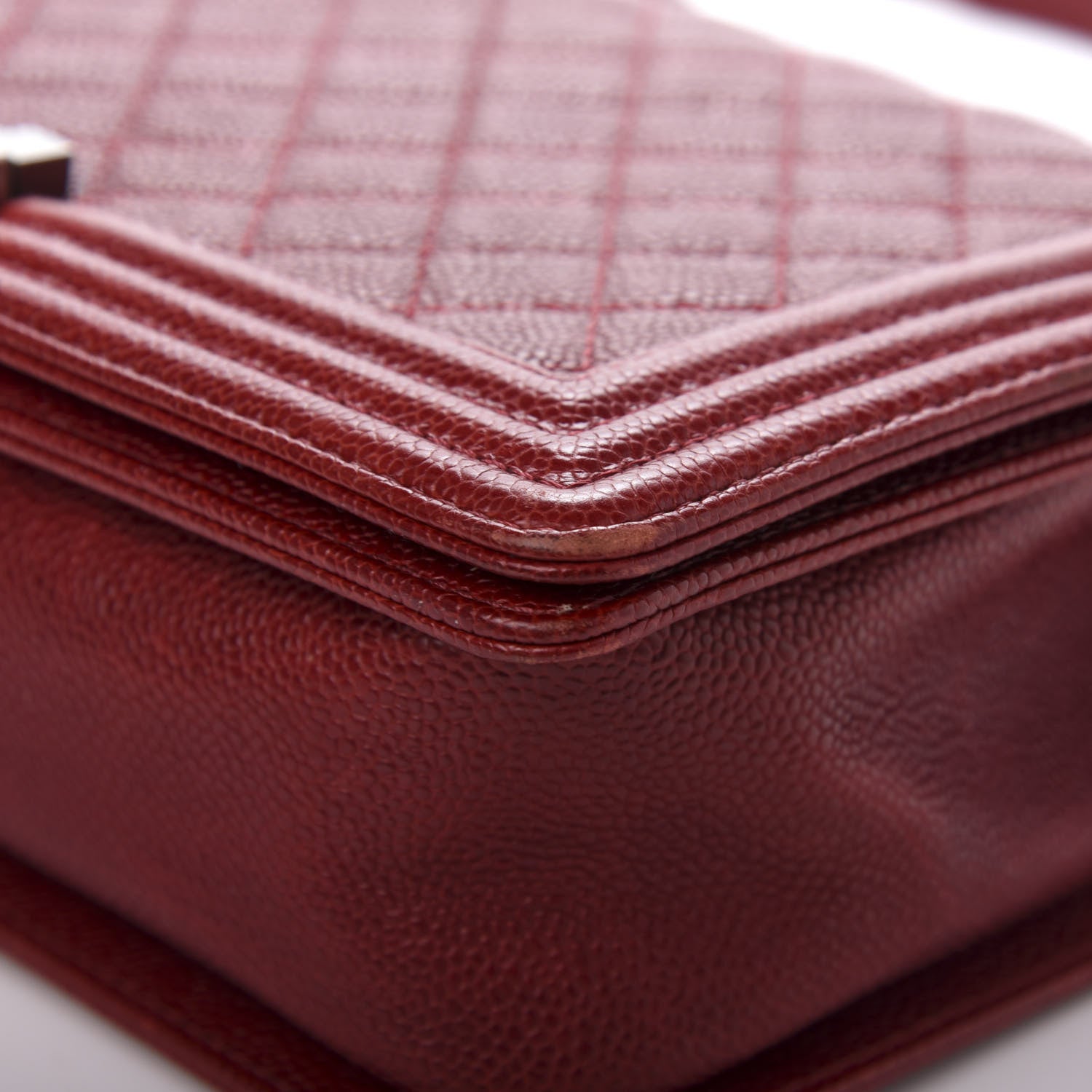 Chanel Caviar Quilted New Medium Boy Flap Dark Red 8 of 14