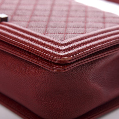Chanel Caviar Quilted New Medium Boy Flap Dark Red 8 of 14