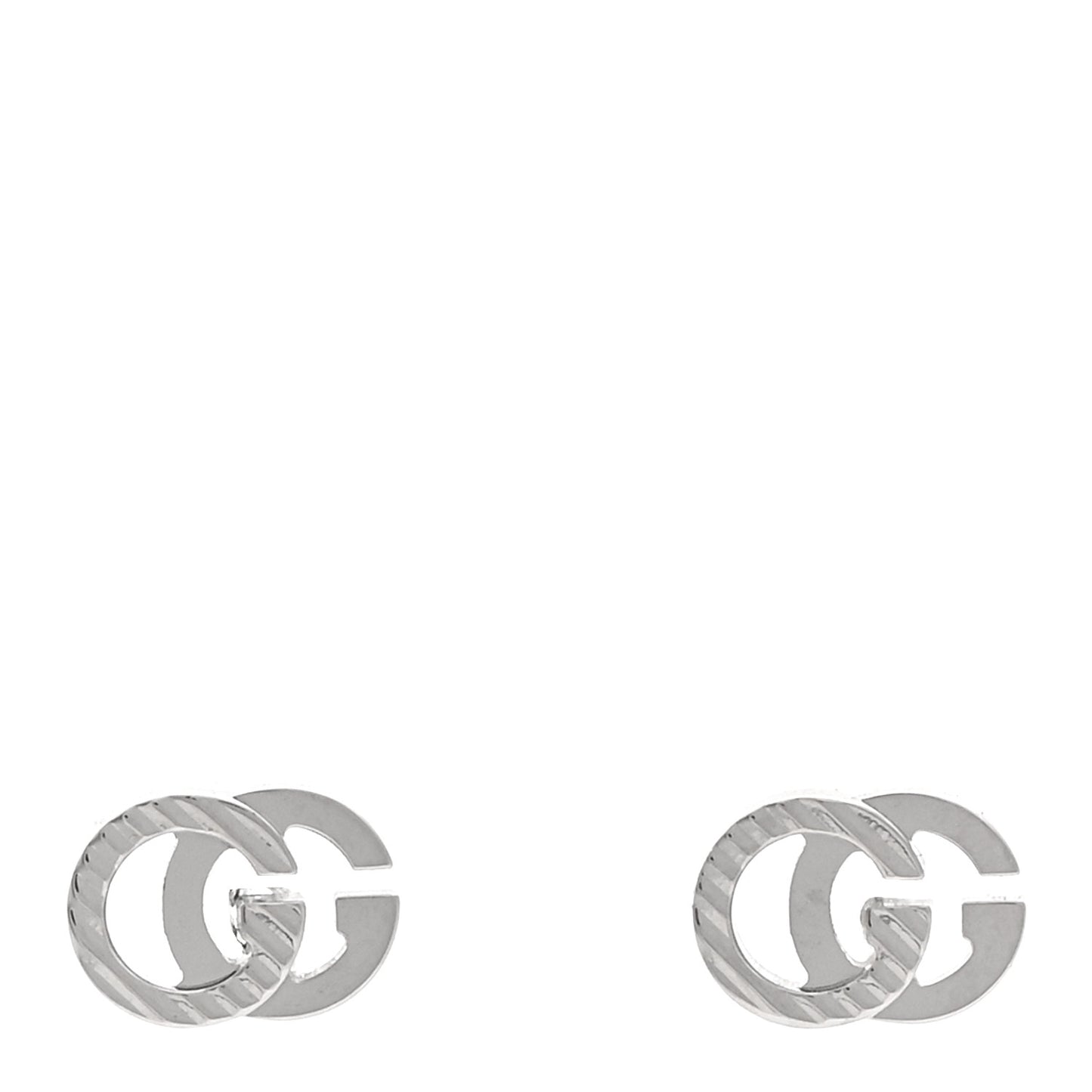 18K White Gold Mini Running GG Stud Earrings