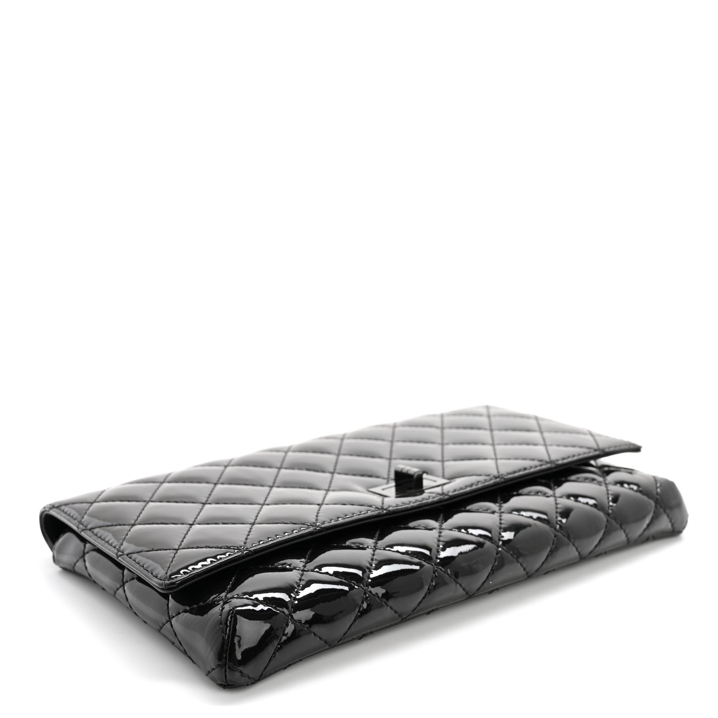 Patent Calfskin Quilted Reissue 2.55 Clutch So Black