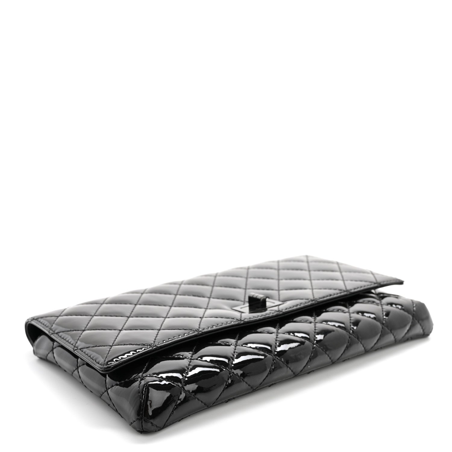 Chanel Patent Calfskin Quilted Reissue 2.55 Clutch So Black 4 of 8