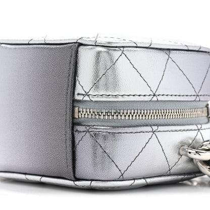 Chanel Gradient Metallic Lambskin Quilted Like A Wallet Clutch With Chain Silver Purple 9 of 11