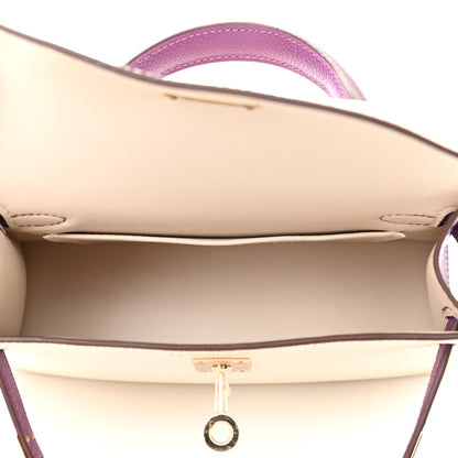 Hermes Epsom Horseshoe Mini Kelly Sellier 20 Craie Anemone 5 of 11