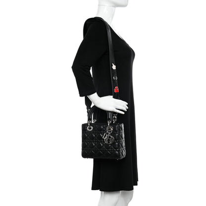 Christian Dior Lambskin Cannage Small Lucky Badges My Lady Dior Black 2 of 17