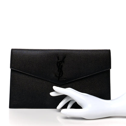 Saint Laurent Grain De Poudre Uptown Pouch Black 2 of 8