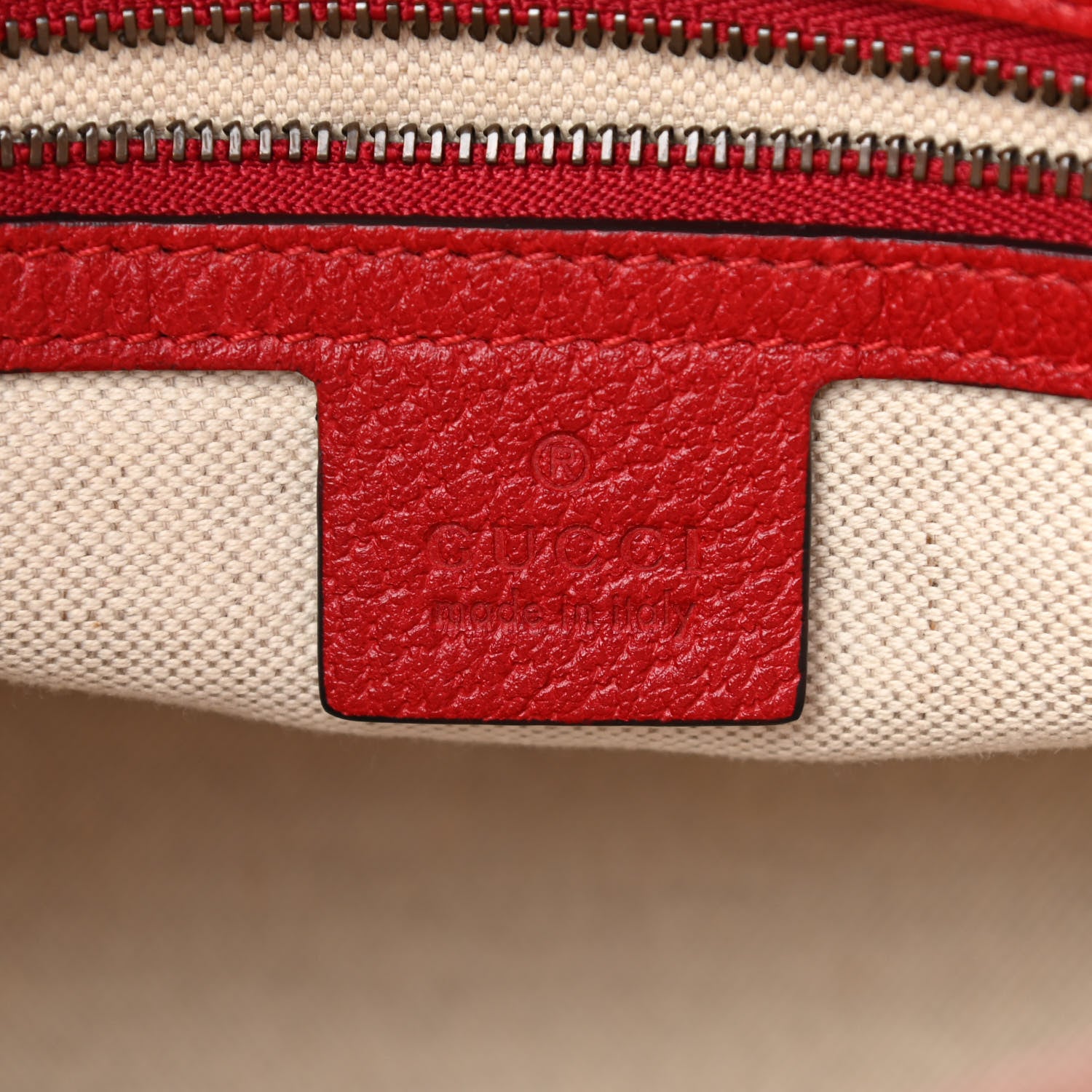 Gucci Soft GG Supreme Monogram Web Bosco Patch Small Crossbody Tote Beige Malva Hibiscus Red 6 of 9