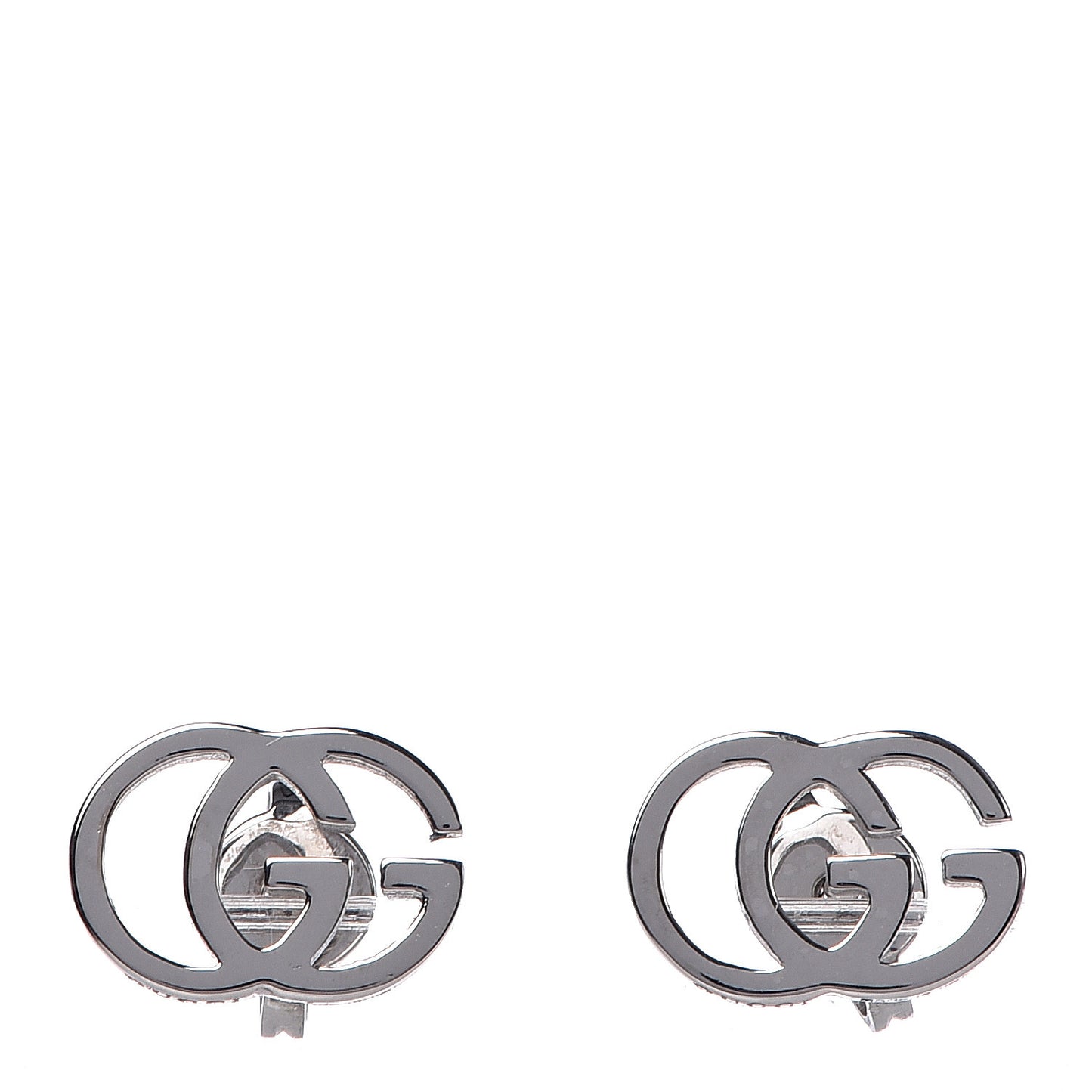 18K White Gold GG Tissue Stud Earrings