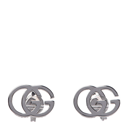 Gucci 18K White Gold GG Tissue Stud Earrings 1 of 5