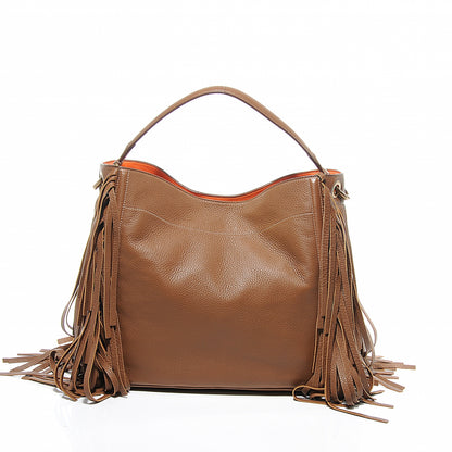 Prada Cervo Deerskin Fringe Hobo Cammello 9 of 10