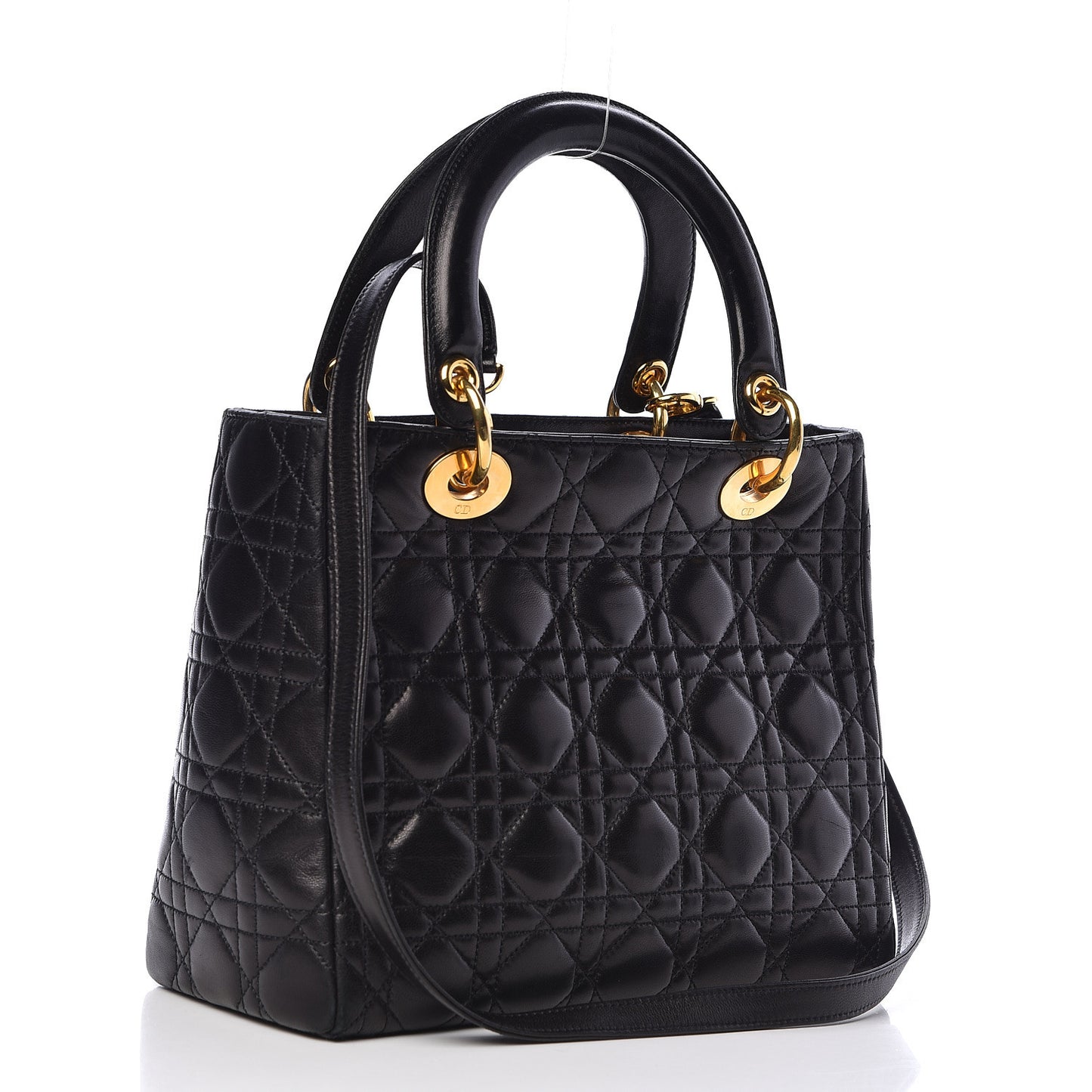 Lambskin Cannage Medium Lady Dior Black