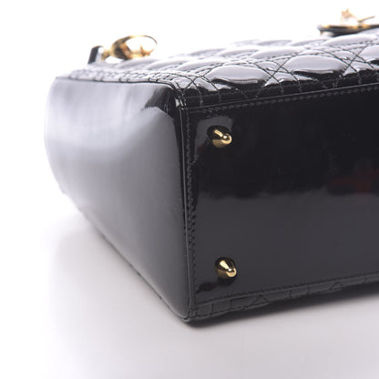 Christian Dior Patent Cannage Medium Lady Dior Black 9 of 11