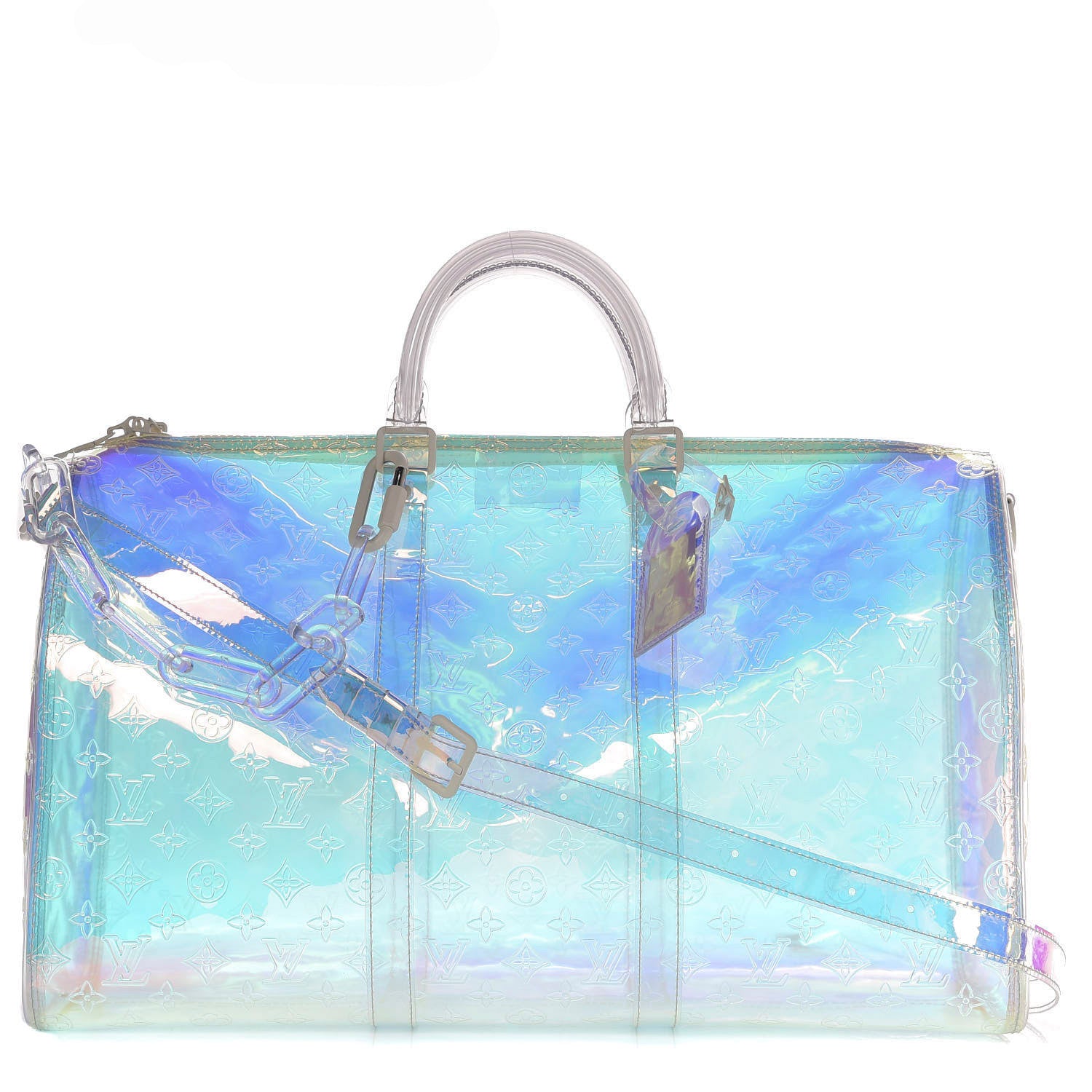 Louis Vuitton PVC Monogram Keepall Bandouliere 50 Iridescent Prism 1 of 9