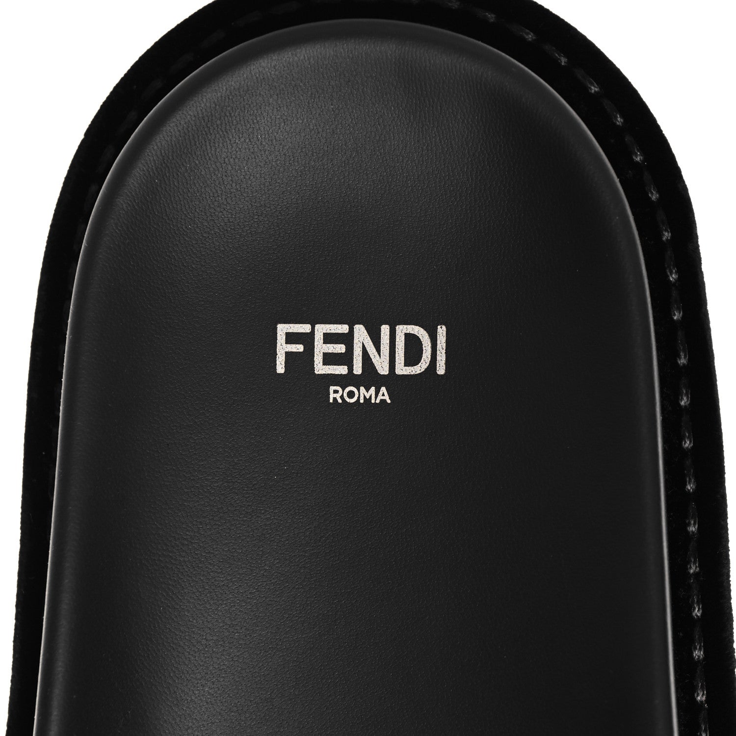 Fendi Velvet FF Flat Slide Sandals 40 Testa Di Moro Tobacco Fragola 9 of 10