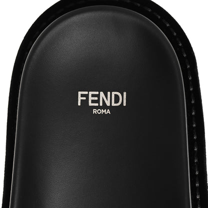Fendi Velvet FF Flat Slide Sandals 40 Testa Di Moro Tobacco Fragola 9 of 10