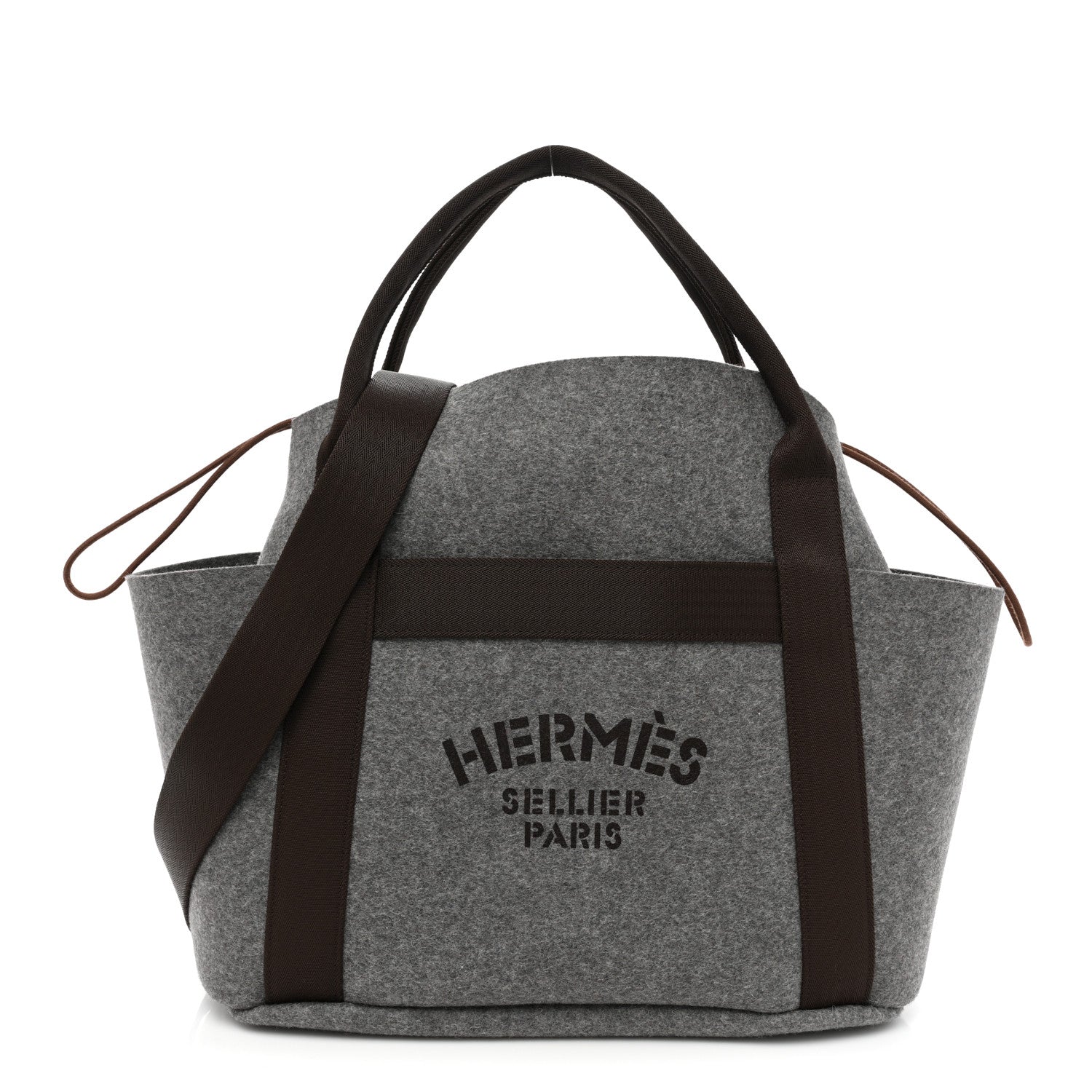 Hermes Felt Sac De Pansage Groom Bag Acier 1 of 10