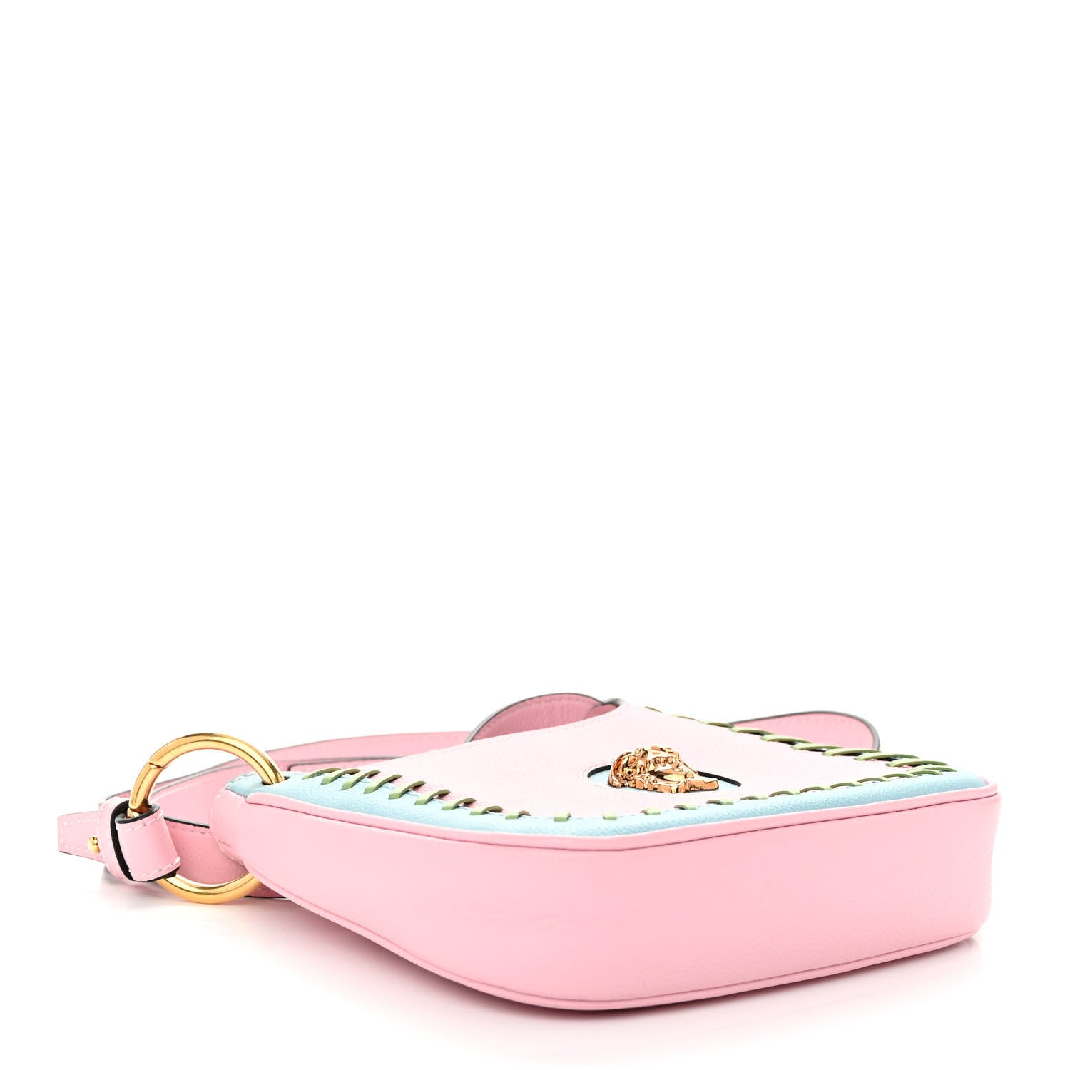 Versace Calfskin Whipstitch Medusa Mini Hobo English Rose 4 of 9
