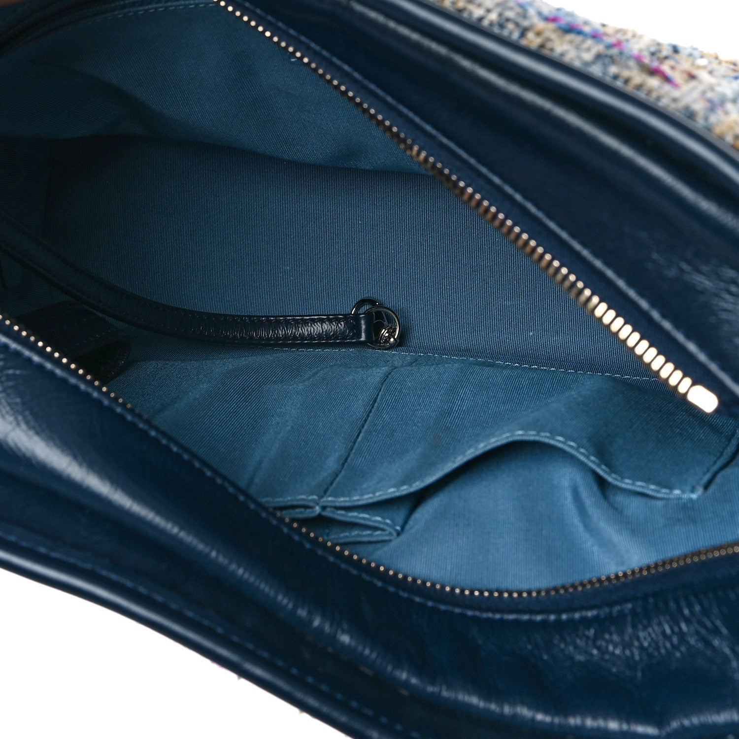 Chanel Tweed Calfskin Quilted Medium Gabrielle Hobo Navy 5 of 11