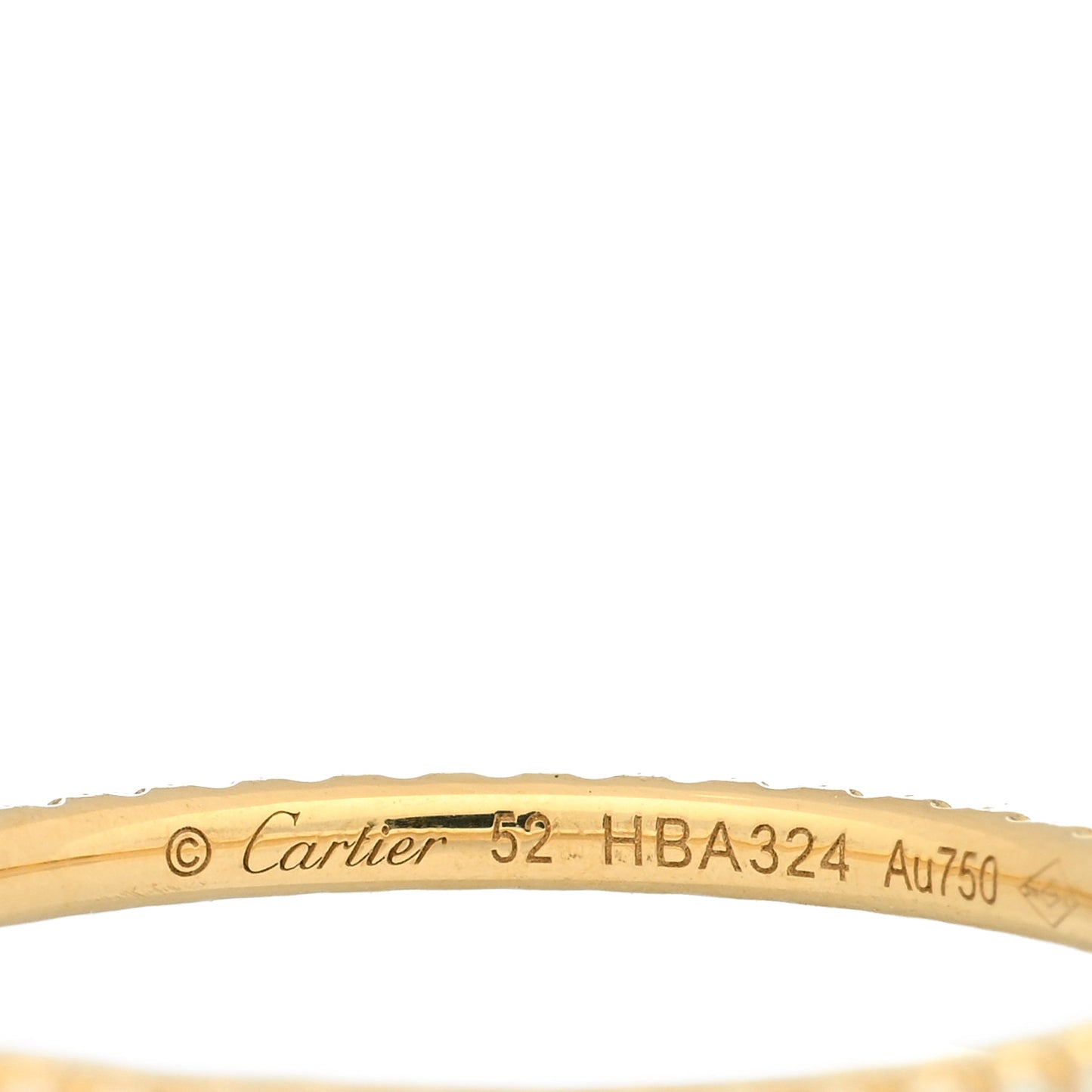 18K Yellow Gold Diamond 1.5mm Etincelle de Cartier Wedding Band Ring 52 6