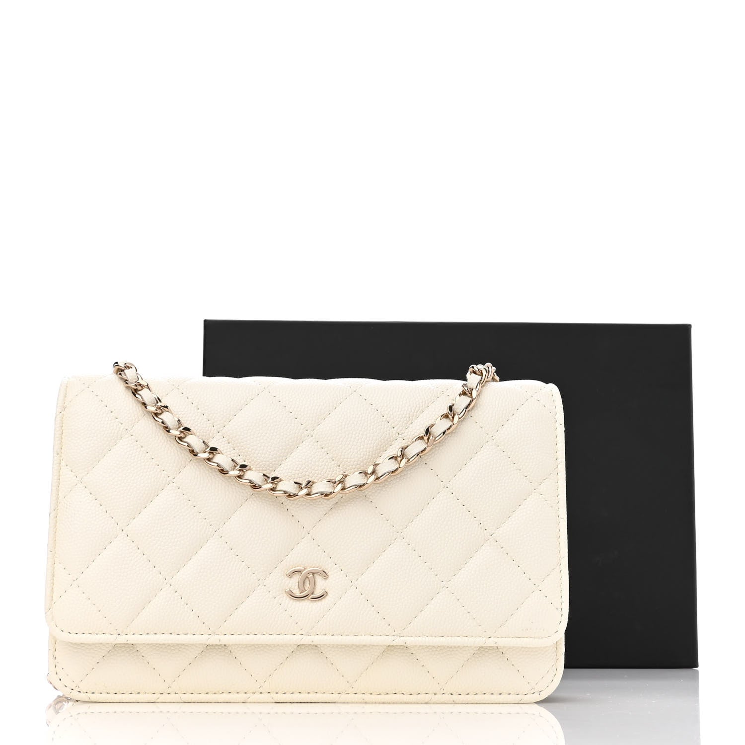 Chanel Caviar Quilted Wallet On Chain WOC White 12 of 12