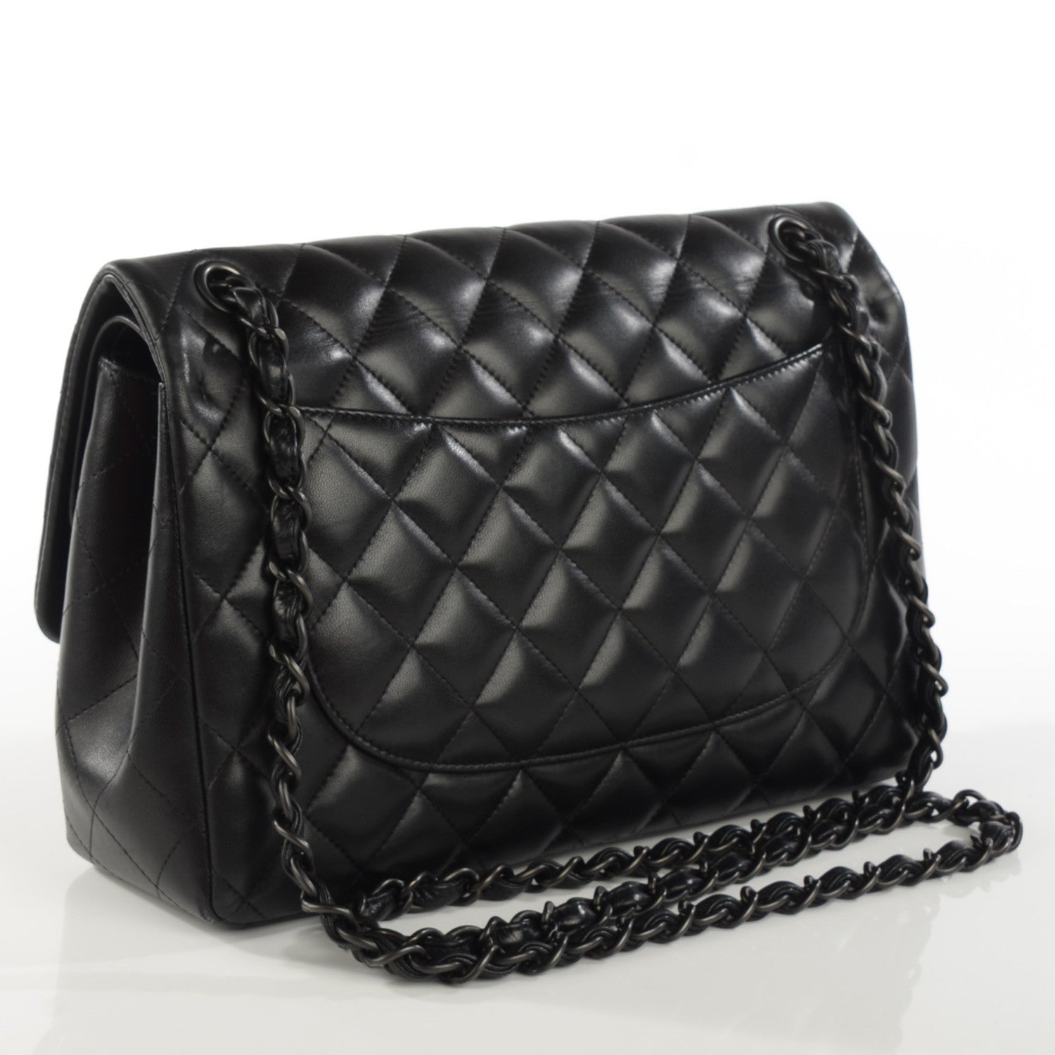 Chanel Lambskin Quilted Jumbo Double Flap So Black 3 of 8