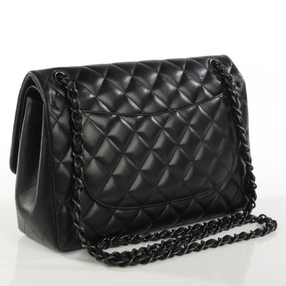 Chanel Lambskin Quilted Jumbo Double Flap So Black 3 of 8