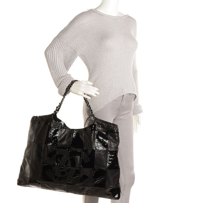 Chanel Patent Patchwork Large Brooklyn Tote Black 2 of 7