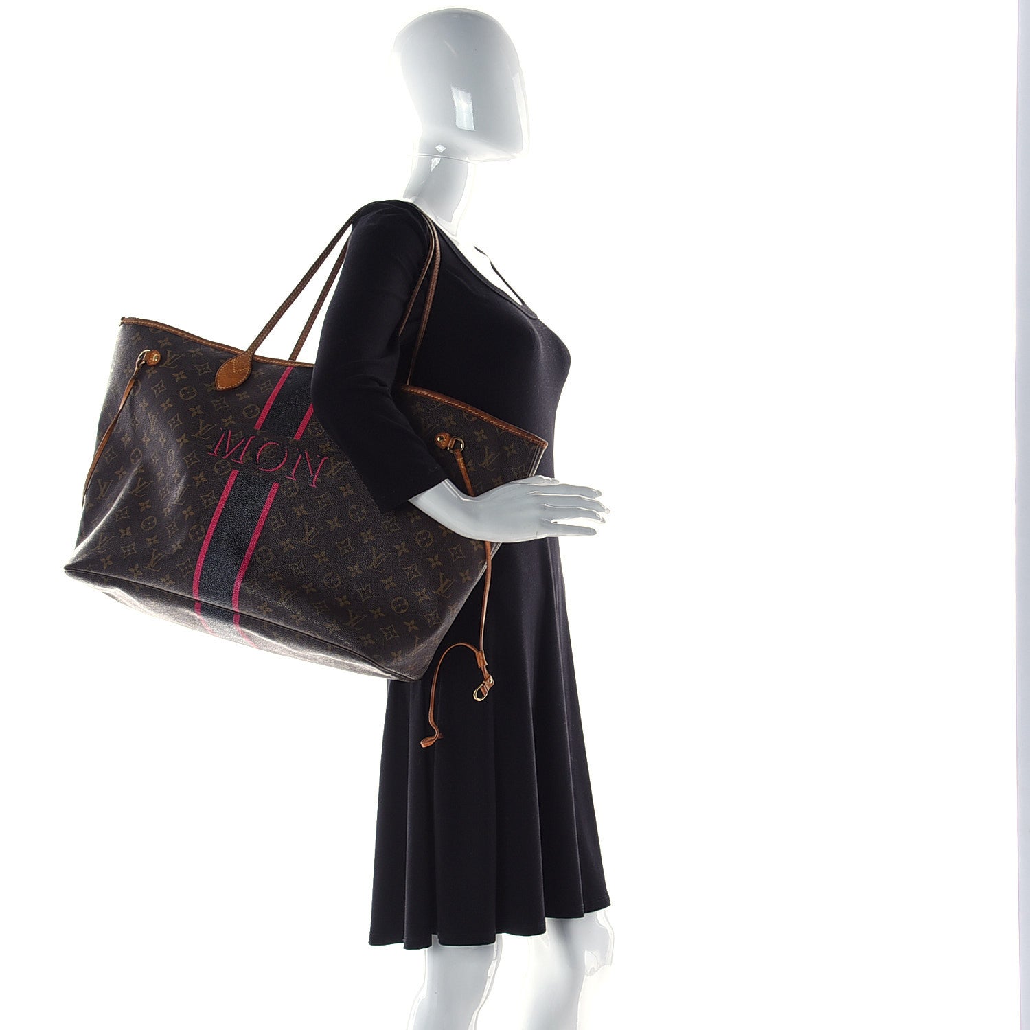 Louis Vuitton Monogram My LV Heritage Neverfull GM Noir Fuchsia 2 of 10
