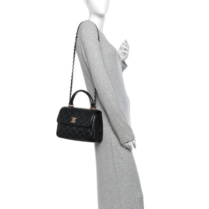 Chanel Lambskin Quilted Small Trendy CC Dual Handle Flap Bag Black 2 of 10