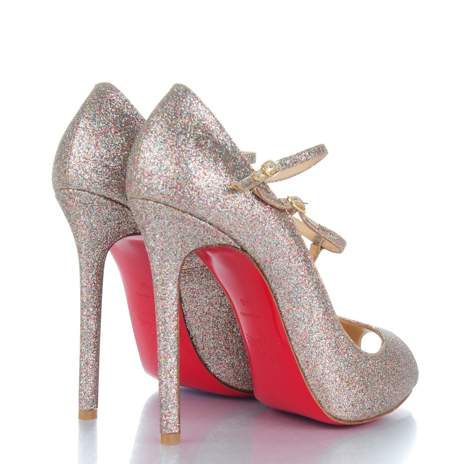 Christian Louboutin Glitter Mini T Double 120 Pumps 40 Multicolor 4 of 8