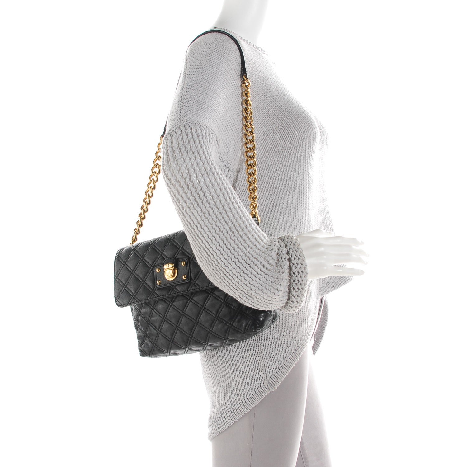 Marc Jacobs Lambskin Quilted The Large Single Flap Black 2 of 8