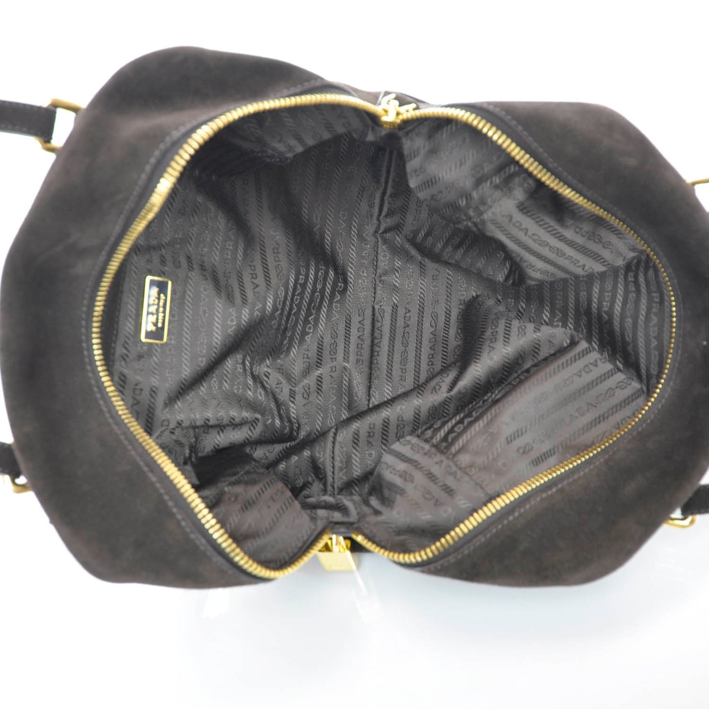 Suede Scamosciato Logo Bag