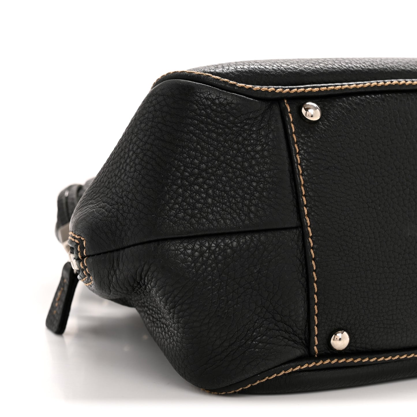 Calfskin Small Tassel Bowler  Black