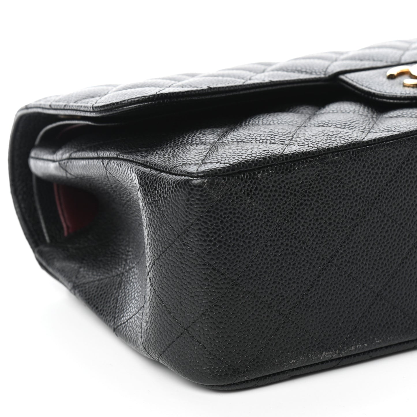 Caviar Quilted Jumbo Double Flap Black