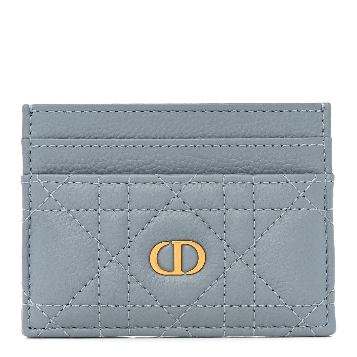 Supple Calfskin Cannage Caro Five-Slot Card Holder Cloud Blue