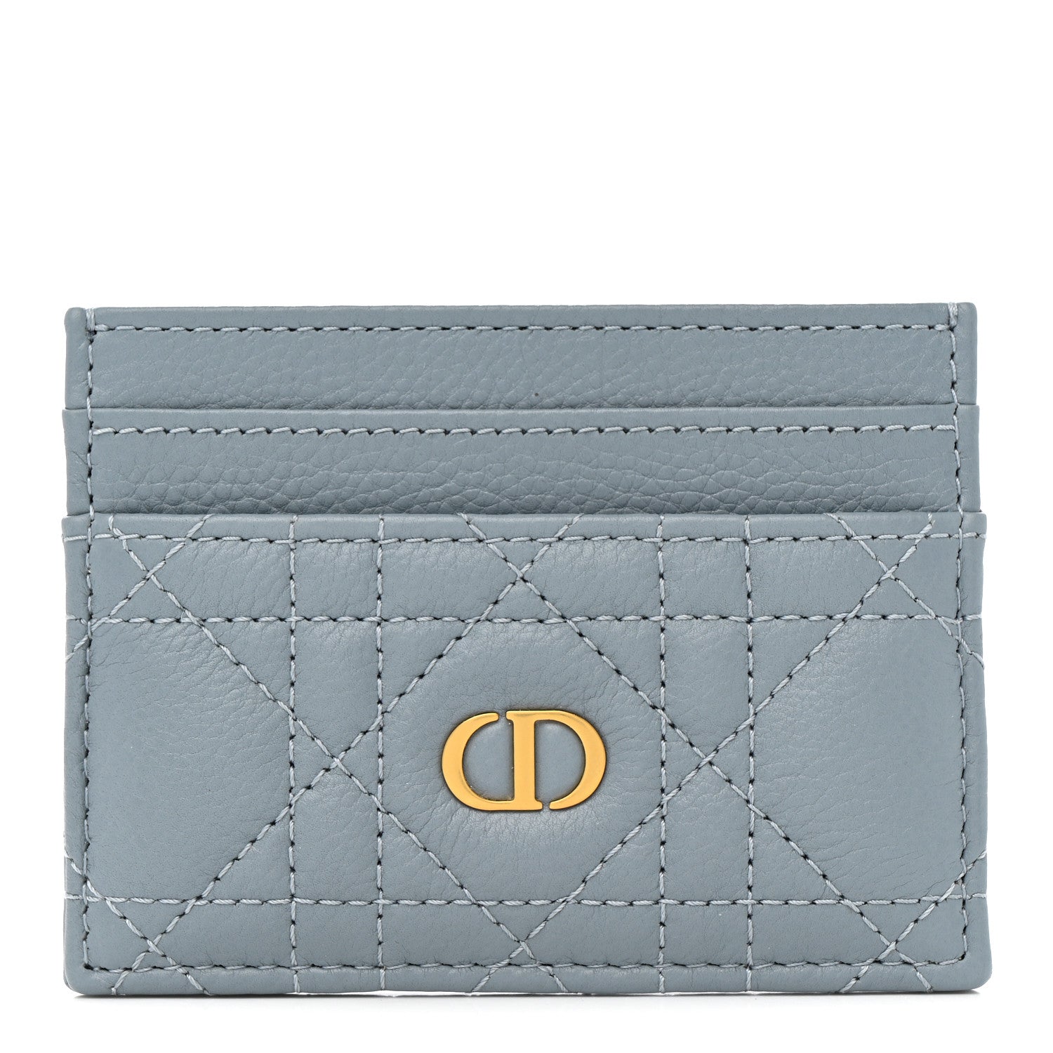 Christian Dior Supple Calfskin Cannage Caro Five-Slot Card Holder Cloud Blue 1 of 8