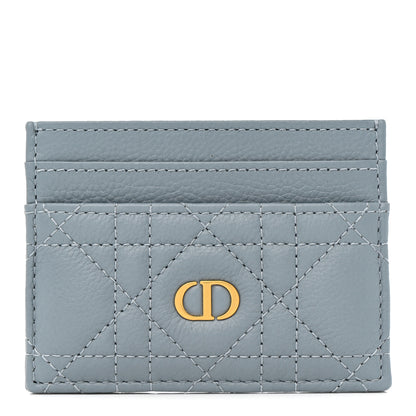 Christian Dior Supple Calfskin Cannage Caro Five-Slot Card Holder Cloud Blue 1 of 8