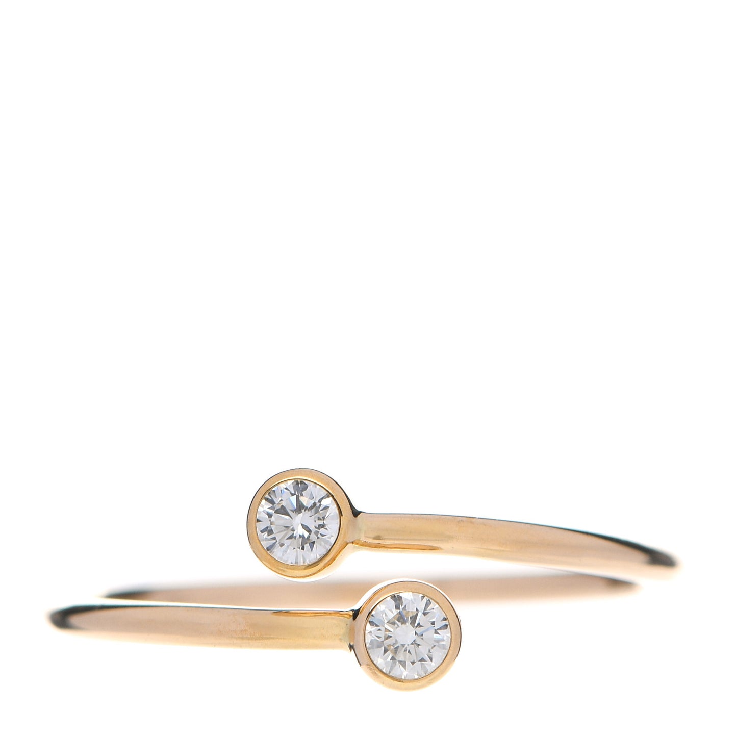 18K Yellow Gold Diamond Elsa Peretti Hoop Ring 49 5