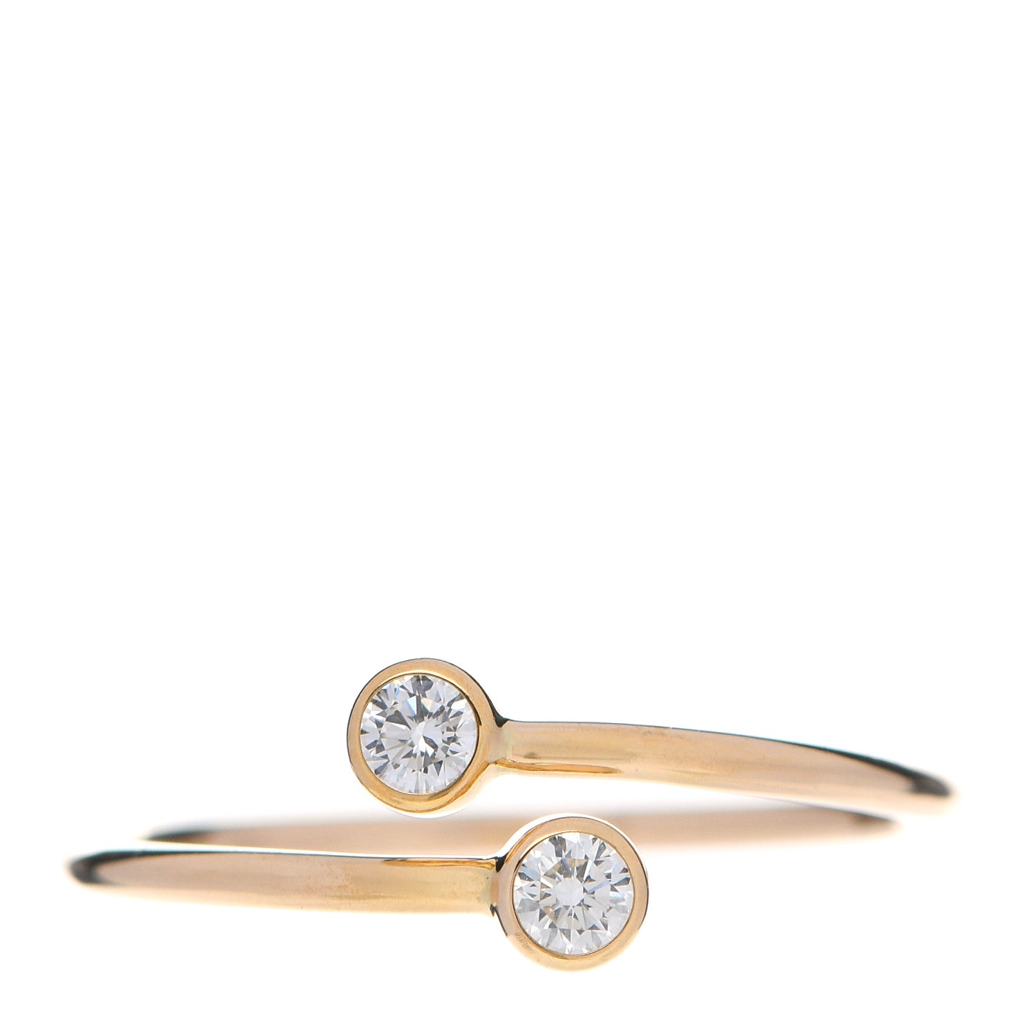 Tiffany 18K Yellow Gold Diamond Elsa Peretti Hoop Ring 49 5 1 of 6