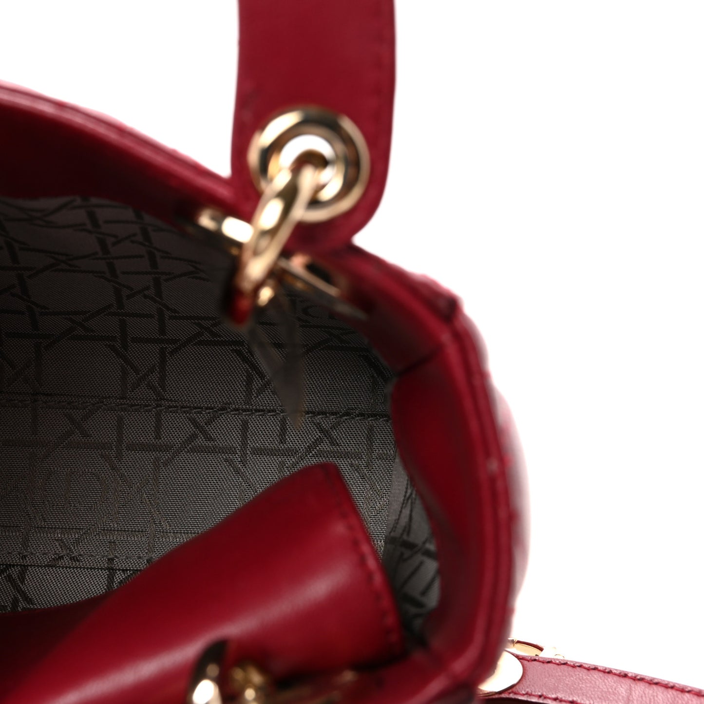 Lambskin Cannage Mini Lady Dior Red