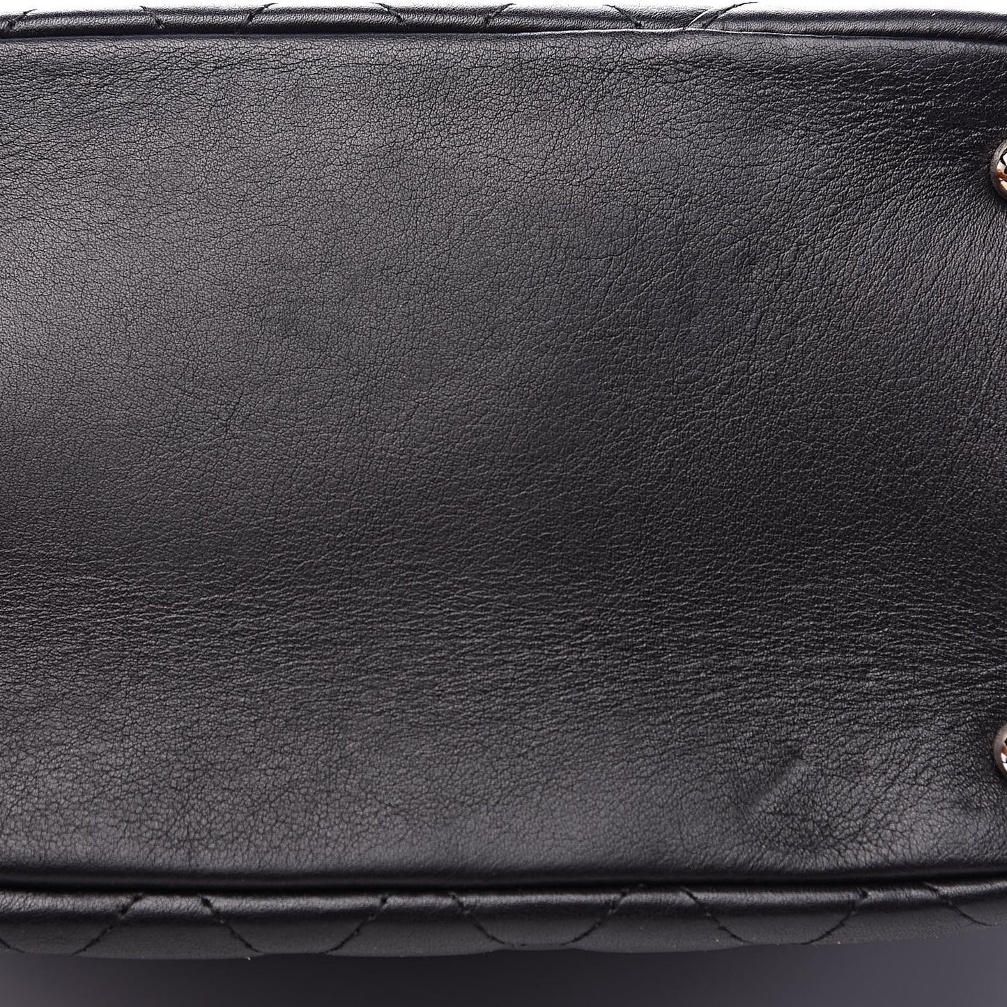 Calfskin Quilted Medium Cambon Tote Black White