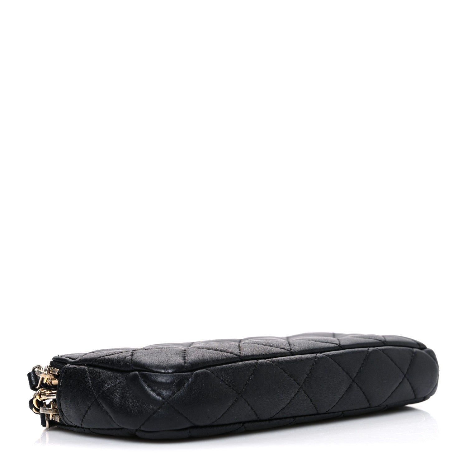 Chanel Lambskin Quilted Small Clutch With Chain  Black 4 of 11