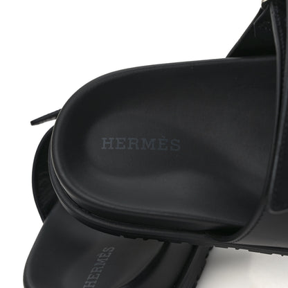 Hermes Calfskin Womens Chypre Sandals 36.5 Black 7 of 9