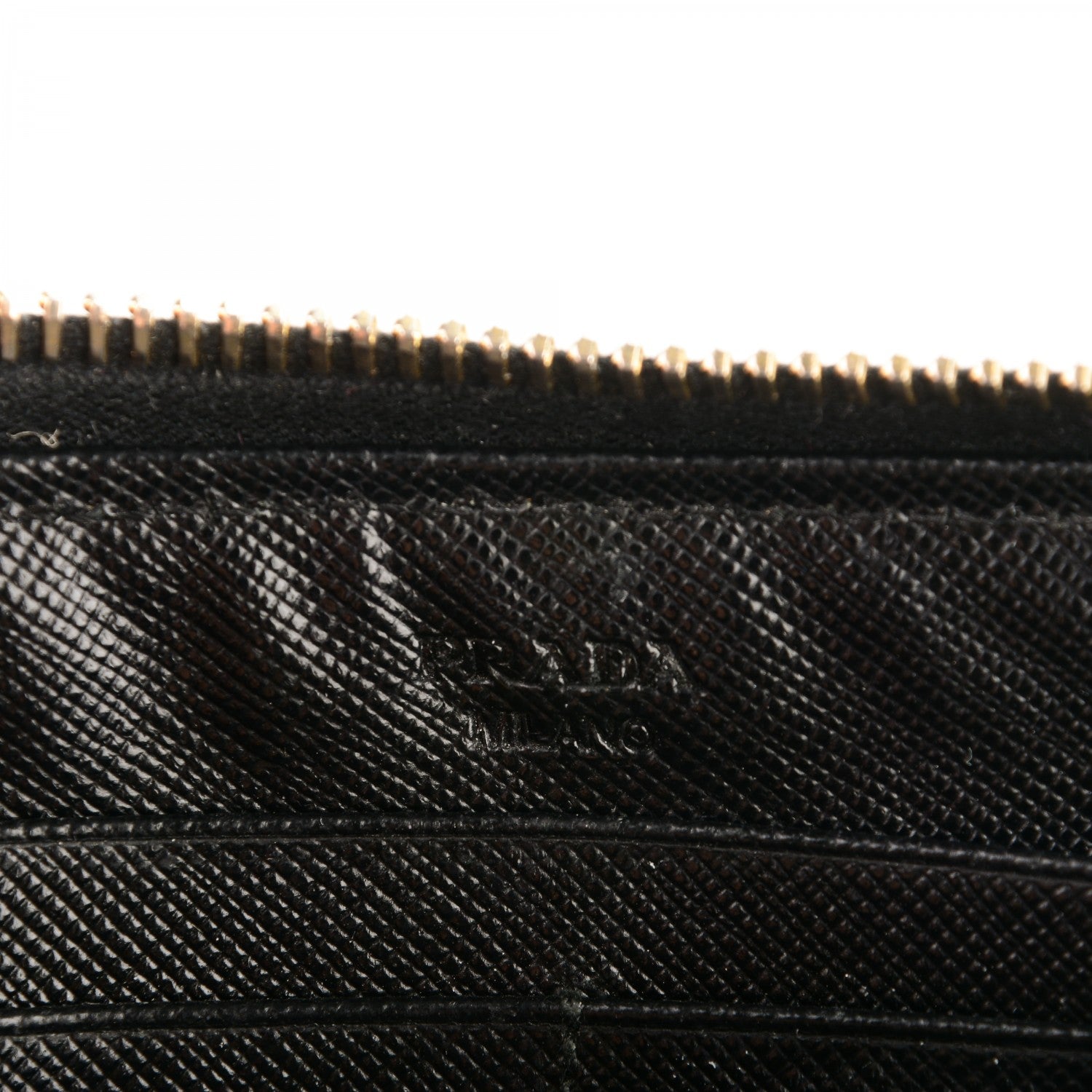 Prada Saffiano Metal Zip Around Wallet Nero Black 6 of 8