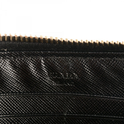 Prada Saffiano Metal Zip Around Wallet Nero Black 6 of 8