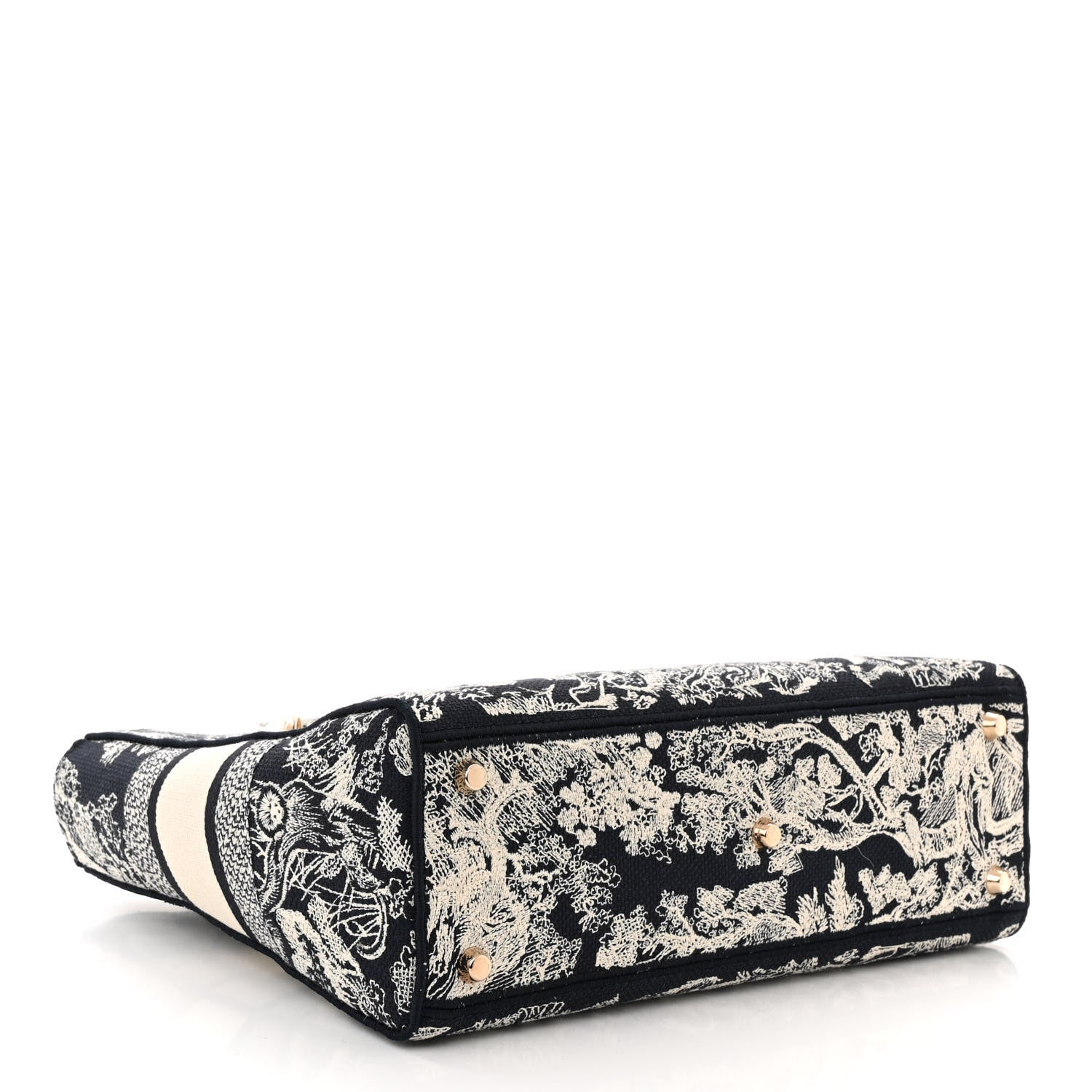 Christian Dior Toile de Jouy Embroidered Large Lady D-Lite Navy 4 of 10