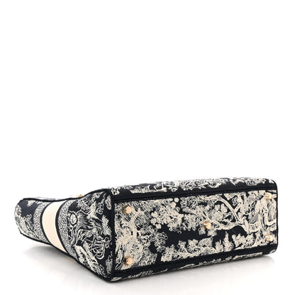 Christian Dior Toile de Jouy Embroidered Large Lady D-Lite Navy 4 of 10