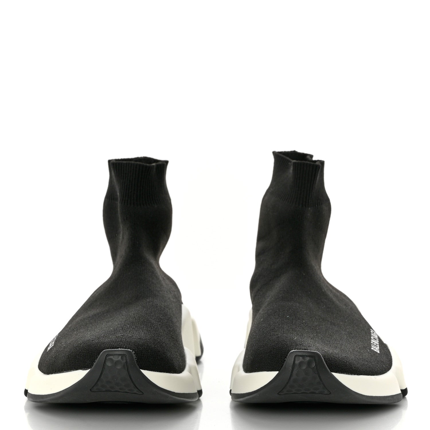 Balenciaga Neoprene Knit Womens Speed Sneakers 40 Black White 2 of 8