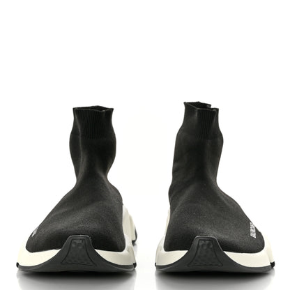 Balenciaga Neoprene Knit Womens Speed Sneakers 40 Black White 2 of 8