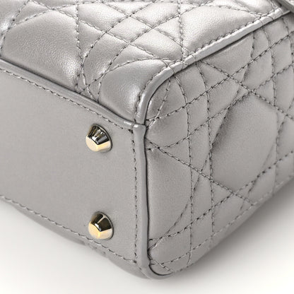 Christian Dior Lambskin Cannage Mini Lady Dior Gray Opaline 8 of 8